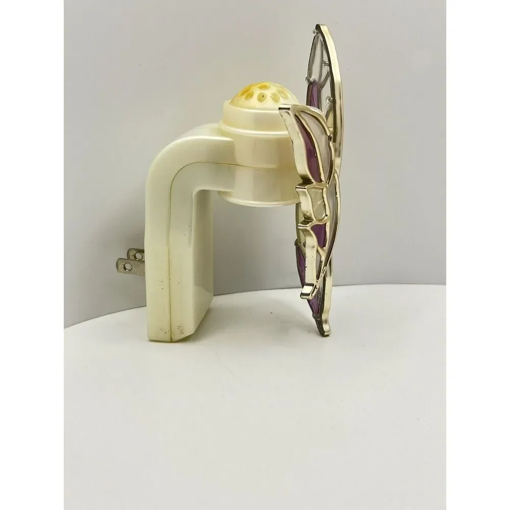 Bath & Body Works Purple White Stained Glass Pearl Leaf Light Plugin Wallflower